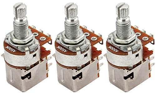 BQLZR Push Pull Guitar Potentiometer A500k Coil Tap 18mm Shaft Pack of 3