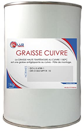 DLLUB - Graisse Haute TEMPÉRATURE AU CUIVRE 1100°C - 1 Kg