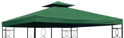 Pavillon Ersatzdach 3x3 Meter - grün - wasserdicht/Kaminabzug - Pavillondach