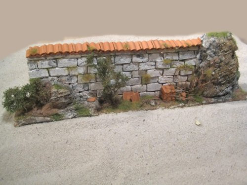 Mauer mit Tondachziegel (Bausatz)