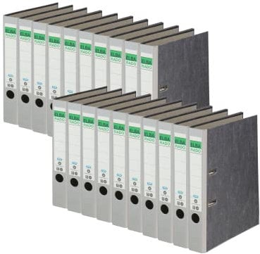 Elba Recycling-Ordner A4, Rado Wolkenmarmor, 5 cm schmal, grau, 20 Stück