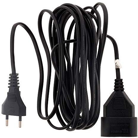 Zenitech - Prolungatore Elettrico 6A HO3VVH2F 2x 0,75mm² - Cavo di Qualità con Sicurezza per Bambini - Presa Senza Terra - Certificato Norme NF - Ideale per Interni - Nero - 5m
