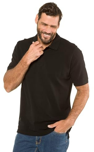 JP 1880 Hasta la Talla 8XL, Polo, Parte Superior, Tapeta de Botones, Cuello Camisero, piqué Negro 8XL 702560130-8XL