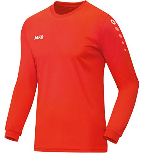 JAKO Team Trikot Langarm Weiß orange, L Herren