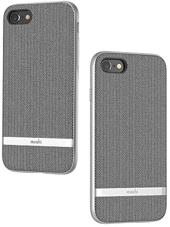 Moshi Vesta for iPhone 8/7 - Schutzgehäuse aus Stoff - Fischgrätenstich-Grau