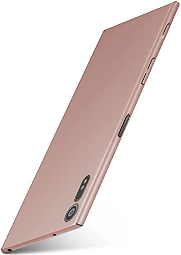 moex für Sony Xperia XZ Hülle Ultra Dünn, Schutzhülle mit erhöhtem Kameraschutz, Slim Cover Hardcase Backcover, Dünnste Handyhülle Minimalistisch Alpha Case, Rosegold