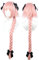 Linfairy Long Pink Cosplay Perücke mit 3 Bowknot Halloween Kostüm Perücke für Frauen Geflecht Haar 95 cm
