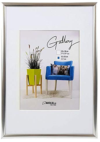Cadre Photo 20x30 cm en plastique avec verre minéral - Décoration murale - Gallery - Argent