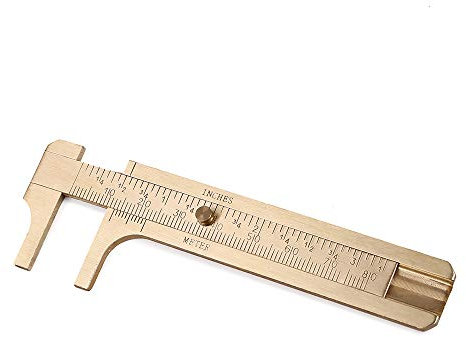 Daimay Mini Messschieber Vernier Sattel Lineal Kupfer Taschen Messschieber Messing Schiebelehren Doppelskala Schriftstärke Tragbare Tasche Kupfer Lineal Mikrometer Messwerkzeug -80 mm /3.15