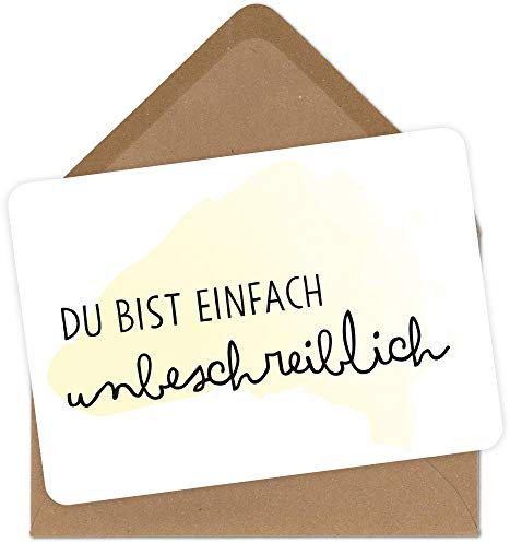 OWLBOOK Grußkarte Du bist unbeschreiblich Geschenkkarte mit Briefumschlag Geschenke Geschenkideen für Frauen zum GeburtstagValentinstag