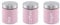 SQ Professional Stainless Steel Tea Coffee Sugar Canisters Sets of 3 Tea Caddy Sets for the Kitchen Storage Pots Jars Tea and Sugar Containers Pink (Appleblossom)