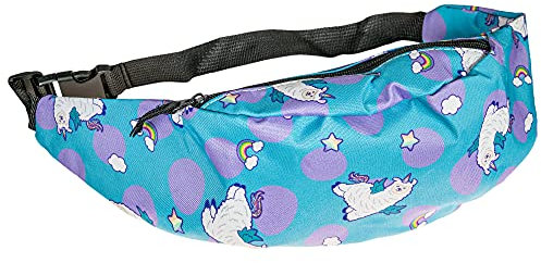 cosey - Bauchtasche Damen und Herren, stylische Hüfttasche, Gürteltasche für Reise, Sport & Outdoor - Design Lama/Einhorn