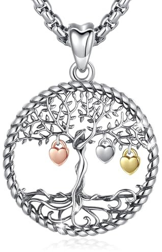 Eusense Kette Lebensbaum Silber 925 Baum des Lebens Anhänger Halskette Schmuck für Damen Mädchen