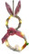 Alecony Ostern Kranz mit Lichterkette, Hase & Karotten Osterkranz Osterei Dekorative Künstliche Blumen Kränze Wandkranz Türkranz Osterdeko für Hochzeit Tür Wand Fenster Frühling Deko, 48x25cm (B)