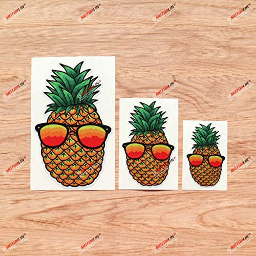 Vinyl-Aufkleber mit Ananas-Sonnenbrille, Strandleben, 3 Stück, reflektierend, 7,6 cm, 10,2 cm, 15,2 cm, für Auto, Boot, Laptop, Tasse, Telefon