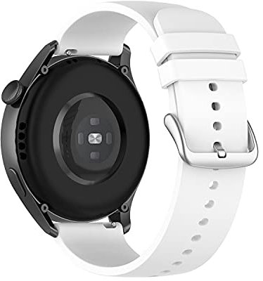KUTEWEU Armbänder für H-uawei Watch GT2 46MM/GT 2e,Silikon Ersatzband Verstellbares Weiches Silikonband,Uhrenarmband Armbänder Wrist Strap für H-uawei Watch 3/Watch GT42mm/46mm/GT2 Pro (Weiß)