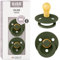 BIBS Colour Schnuller 2er-Pack, BPA-frei, Kirschform Nippel. Naturkautschuk/Latex, Hergestellt in Dänemark, Größe 1 (0-6 Monate), Hunter Green