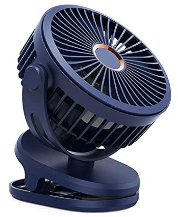 10000mAh Mini Ventilateur À Pince,4 Vitesses 7in Ventilateur De Table avec Clip,USB Ventilateur Portable Rechargeable 32-64h pour Le Bureau ExtéRieur IntéRieur (Color : Blue, Size : 10000mAh)