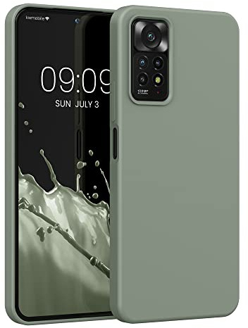 kwmobile Handyhülle für Xiaomi Redmi Note 11 Pro/Note 11 Pro (5G) / Note 12 Pro (4G) Hülle - Case Silikon - Kabelloses Laden - Schutzhülle Cover in Graugrün