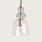 LEDKIA LIGHTING - Suspension Métal et Verre Baudelaire | Design Vintage Élégant | Compatible Ampoules LED E14 | Câble Réglable | Usage Polyvalent, Rose, Verre