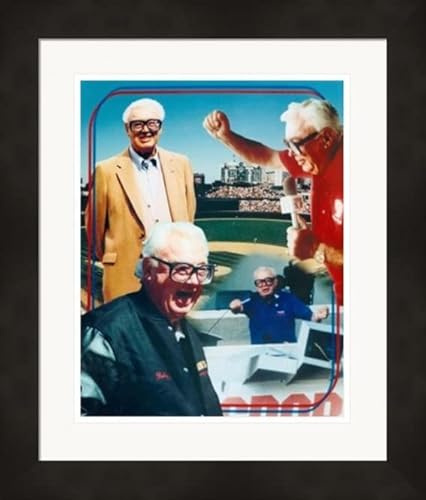 AUTOGRAPH WAREHOUSE 675498 Harry Caray Art Print 8 x 10 in. Promotional Matted Framed 11 x 14 in. with the Framing White Sox Cubs Broadcaster Photo