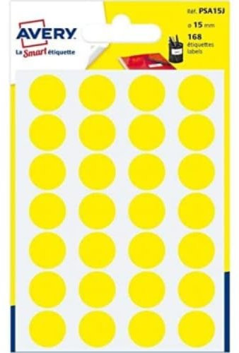 10 x 168 Klebepunkte, Durchmesser 15 mm, Farbe Gelb (7 Blatt/CD)