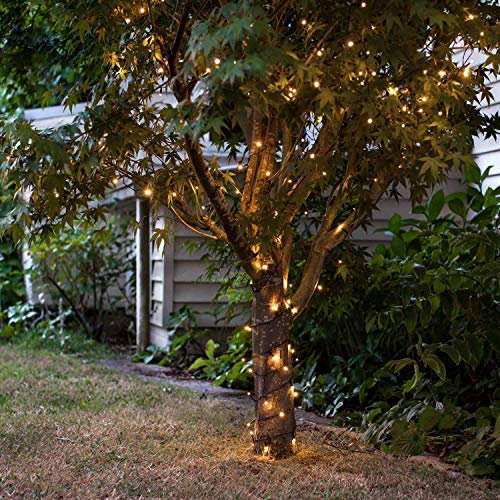 Lights4fun 200er LED Solar Lichterkette warmweiss USB wiederaufladbar Außen Garten Deko Balkon
