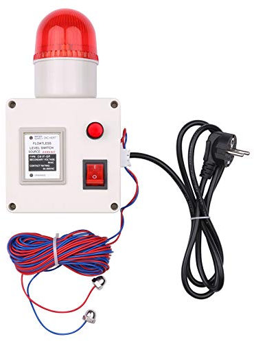 Irfora Wasserstandsanzeigealarm Wasserstandalarmsensor Wasserleitungsanzeigealarm Alarm für niedrigen oder hohen Wasserstandsensor mit Schalldämpferschalter