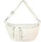 XXL Damen echt Leder Tasche Brusttasche Crossbody Schultertasche Umhängetasche Gürteltasche Crossover Ledertasche Slingntasche Unisex Bag Beige L