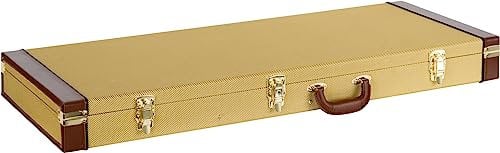 Shaman Custodia per chitarra elettrica Tweed - Robusta custodia rigida imbottita per chitarre elettriche con chiusura a scatto - Valigia sagomata con ampio scomparto per gli accessori