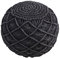 Dehner Pouf Sitzkissen Sanna, mit handgefertigtem Makramee, Ø 40 cm, Höhe 40 cm, Baumwolle/Styropor, grau