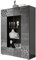 Tousmesmeubles Vitrine 2 Portes Laqué Gris Brillant + LED's - Bari - L 121 x l 42 x H 166 cm - Neuf