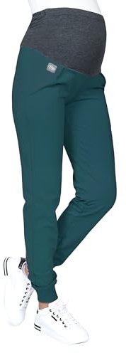 MijaCulture Pantalon de grossesse décontracté pantalon de maternité avec panneau ventral Coco M003, vert, M