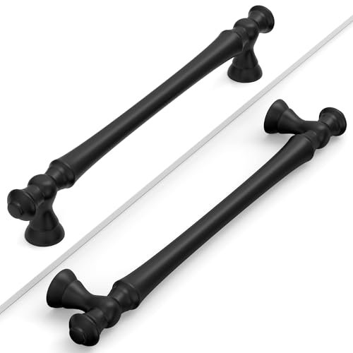 Coinkoly 10 Pack Matte Black Cabinet Pulls 160MM Hole Centers Kitchen Cabinet Handles Drawer Handles