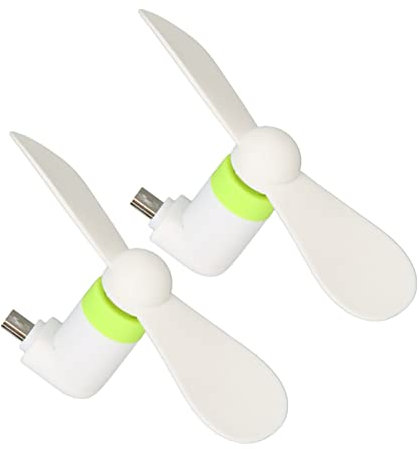 KIMISS Lot de 2 Ventilateurs de Téléphone Portable, PCS en 1, Compatibles avec Smartphone, Ventilateurs de Poche, Voyage, Refroidissement Rapide pour l'été, Tablette Extérieure avec