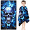 Qiqumax Totenkopf Strandtuch 90x180 cm Skull Blume Badetuch Strandlaken Handtücher 50x100cm Für Fitness Sauna Halloween Badetuch Groß 100x200cm Microfaser Handtücher Handtuch (4,100 x 200 cm)
