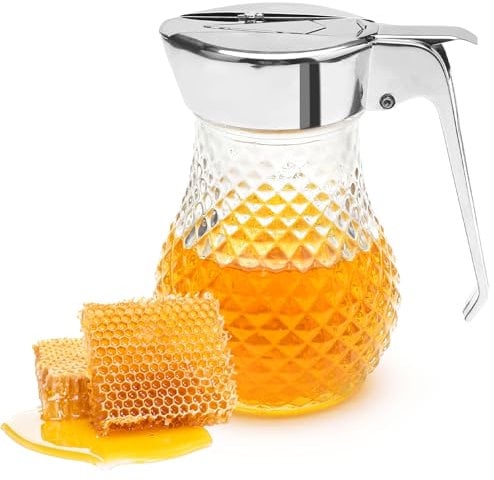 TNSLAND Honiggläser 8 Ounces, Sirup Spender Honiggläser, Honigspender mit Griff，Vielseitige ölflasche, Transparentes Honig Gläser für Küchenwerkzeug Karamell Sirup ölf (250 ML)