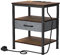nwixbqoqn Nachttisch mit Steckdose, Beistelltisch mit Stoffschublade für Sofa, Niedriger Tisch für kleine Räume für Wohnzimmer, Schlafzimmer, Arbeitszimmer, 40x30x60cm