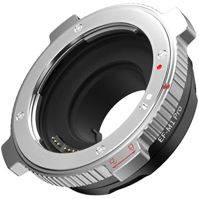 VILTROX EF-M1 Pro Objektivadapter Autofokus Objektiv Adapter mit Sicherheitsschloss Kompatibel mit Canon EOS EF/EF-S-Objektiv zu M4/3 MFT GH4 GH5 GF6 GX7 E-M5 E-M10II E-PL5 Kameras