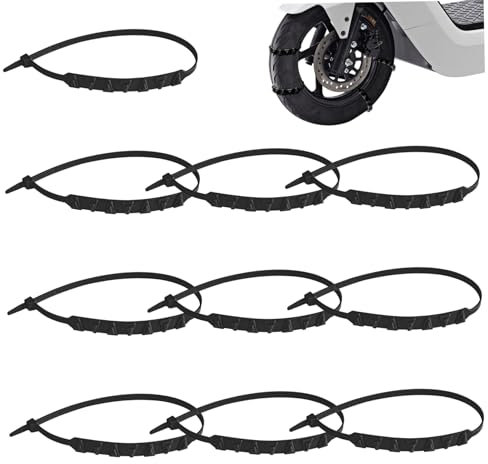 Reifen bedeckt Schneeketten für Motorrad-E-Bike 10pcs Nicht-Schlupf-Reifenketten Universal Radketten für Schnee Nylon 20 Zähne Winter Schneereifenketten
