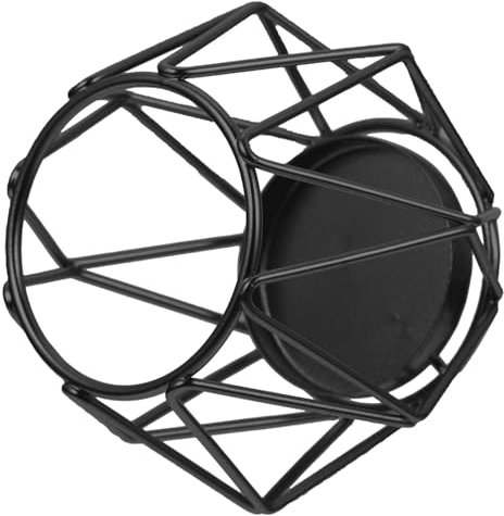 Yardenfun Schwarzer Geometrischer Teelichthalter Aus Eleganter Kerzenständer Für Hochzeiten Partys Und Wohnräume Stilvolle Tischdekoration Für Besondere Anlässe