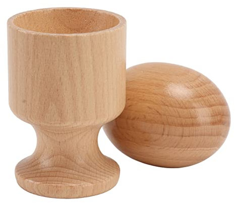 Montessori Materials Wooden Egg with Cup, 3D Object Fitting Exercise, Wooden Toys for Toddler Toy