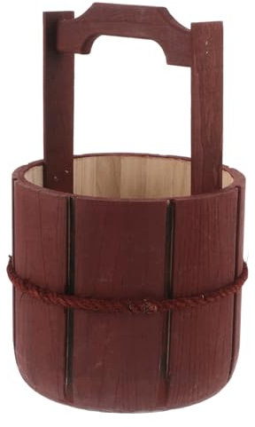 Cabilock Prop De Infantil Barril De Madera Rústico Para Jardín y Patio Decoración Exterior Para Niño y Actividades De Jardinería