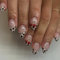 24pcs Press on Nails Short - Almond Fake Nails with Glue - Leopard Print French Tip False Nails - 12 Sizes Glue on Nails with Cherry Designs - Full Cover Cute Stick on Nails for Women Girls