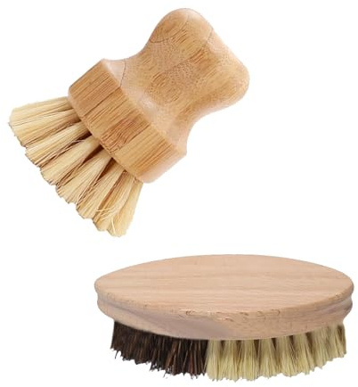 Lot de 2 Brosse à Légumes en Bois Brosse à Pommes de Terre Brosse Vaisselle | de Haute Qualité Bois pour Pommes de Terre Carottes Légumes