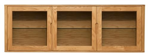 Furnhouse Nyborg Wandschrank | Massivholz Eiche Natur Geölt | 180x60 cm | Soft Close & LED-Beleuchtung – Skandinavisches Hängeschrank Design
