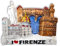 3D-Magnet Florenz – Alte Brücke, Heiliges Kreuz, David, Alter Palast, Dom – dekorativer Magnet für Kühlschrank und Magnettafel – Souvenir Stadt der Kunst 7 x 5,5 cm