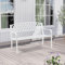 casa.pro Gartenbank Opsasar Weiß für 2-3 Personen Stahl 127 x 54 x 88 cm Gartenmöbel Sitzbank mit Rückenlehne witterungsbeständige Bank für Außenbereich