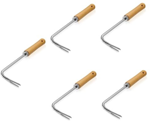 Gatuida 5 Pièces Outils De Désherbage Manuel Outils De Jardinage Houes De Jardin Usine Tondeuse à Gazon Désherbeurs Cultivateur Coupe-Bordures Outil De Jardin Faucille Plantes Pot Bois