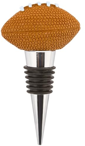 GORGECRAFT Rugby Wine Stopper for Wine Bottles Silver Zinc Alloy Reusable Bottle Toppers Sport Ball Resin Champagne Pump Decor for Men Women Holiday Housewarming Christmas Halloween Wedding Party